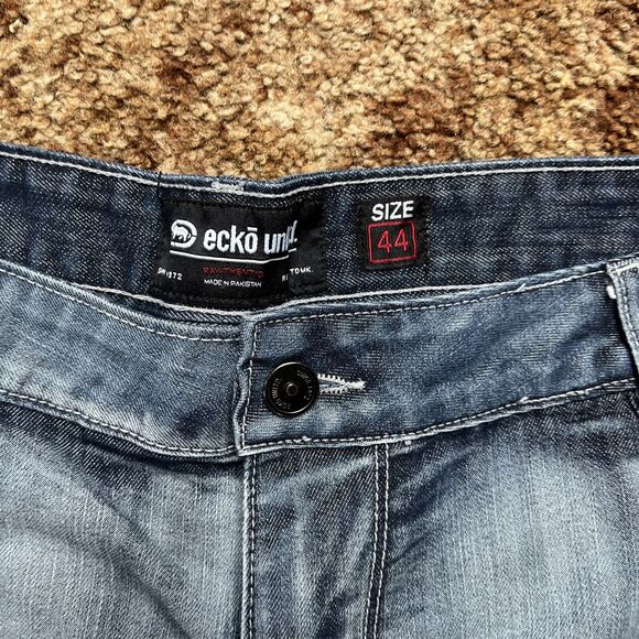 Vintage Y2K ECKO UNLTD Baggy Embroidered Denim Jean Shorts Jorts Men’s Size 44 - Picture 4 of 8